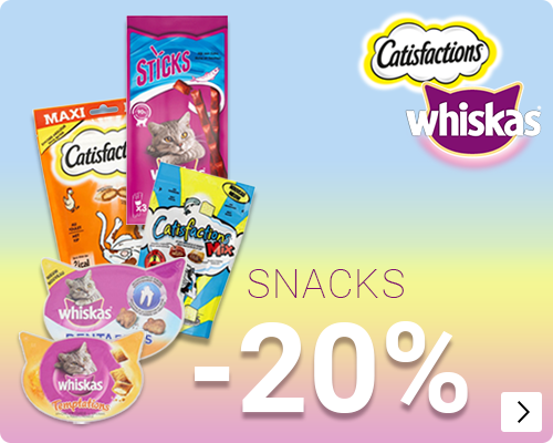 Whiskas en Catisfaction snacks -20% DOGr 10% en soup 15% CAT